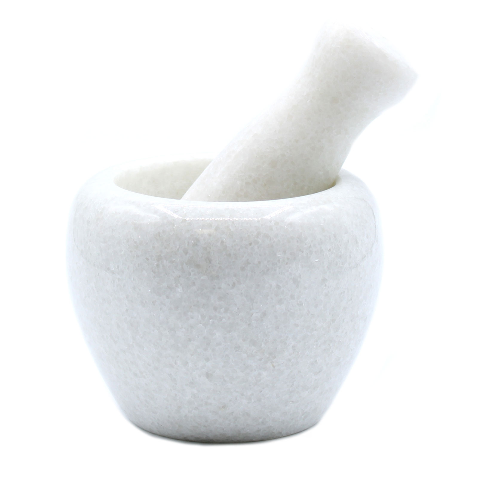 white pestle and mortar