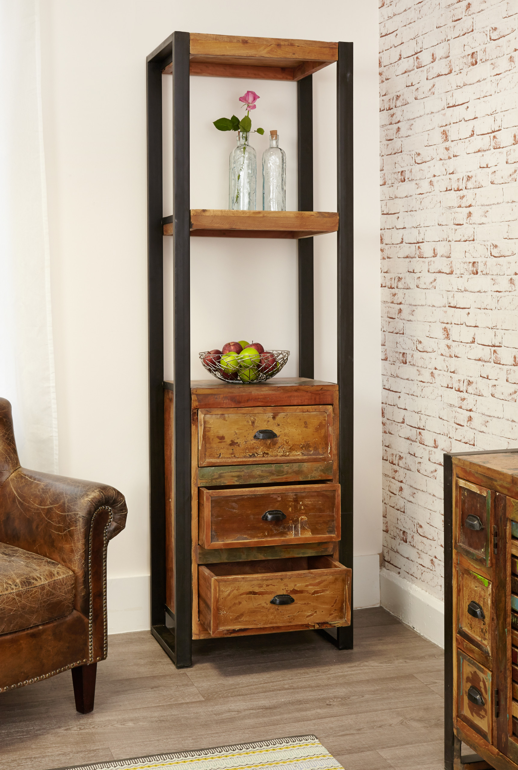 urban chic alcove bookcase with additional storage
