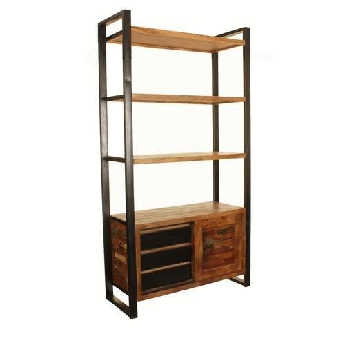 urban chic large bookcase with additional storage